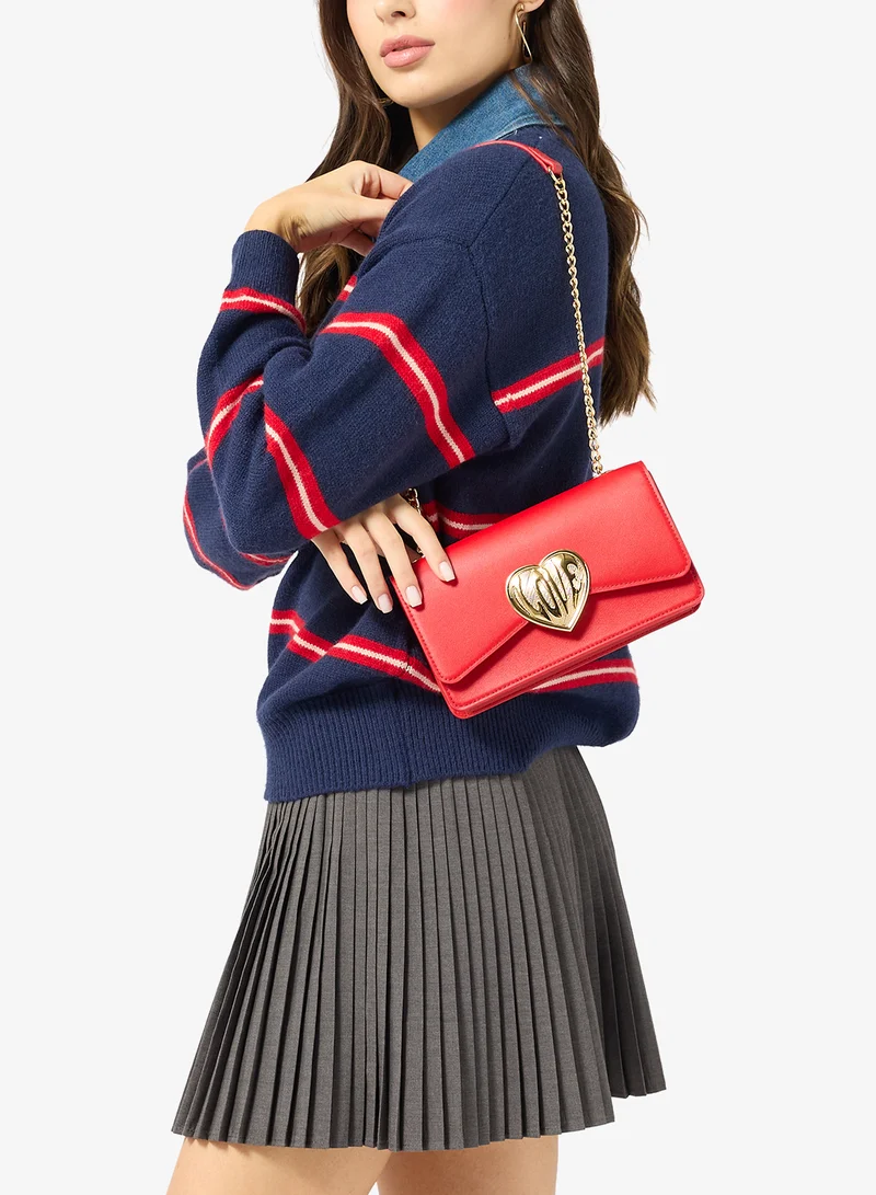 Love Moschino  Victory Heart Calf + PU Crossbody Bag for Women | Best Price UAE
